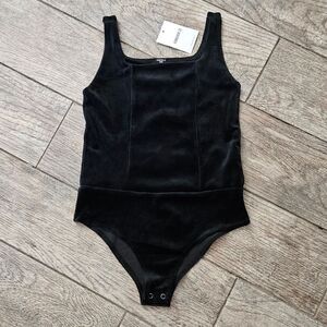Forever 21 Kids Black Velour Bodysuit Size 9/10
